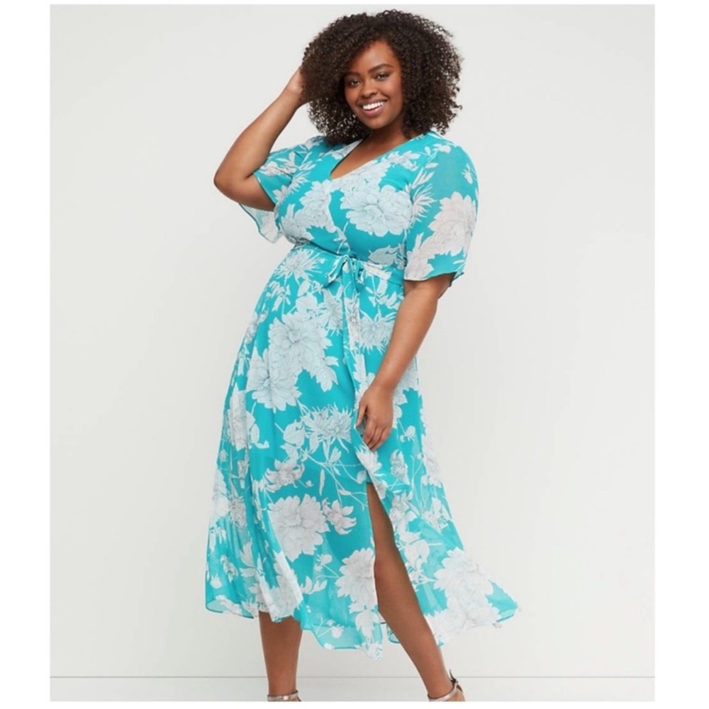 Lane Bryant Floral Blue Maxi Dress (14)